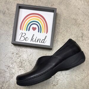 Dansko Black Leather Mules